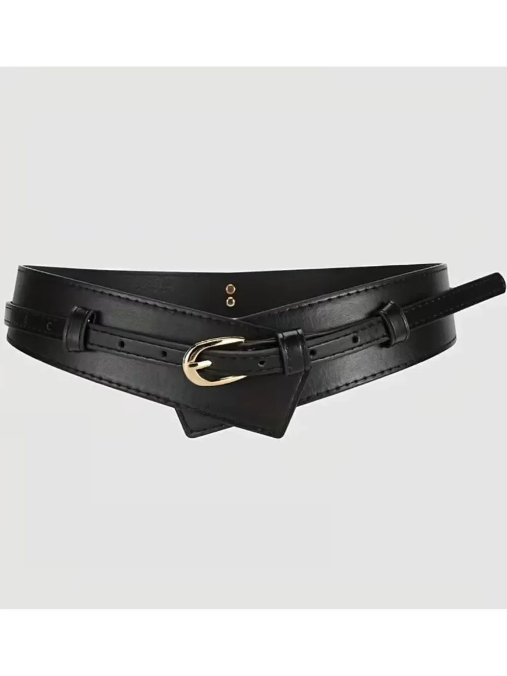 NWT 2-in-1 Faux Leather Corset Waist Belt Convertible Skinny Cinch Cummerbund